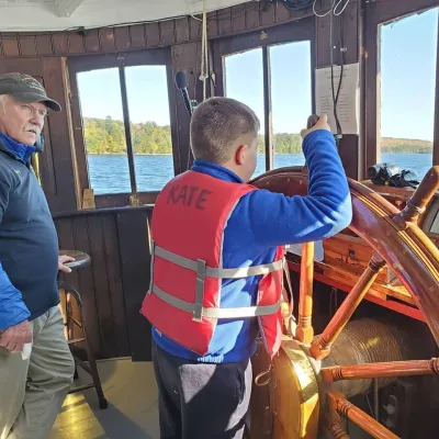 a group of people on a boat